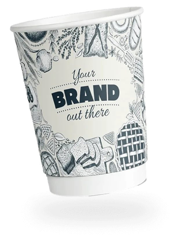 Eco-friendly branded paper coffee cup