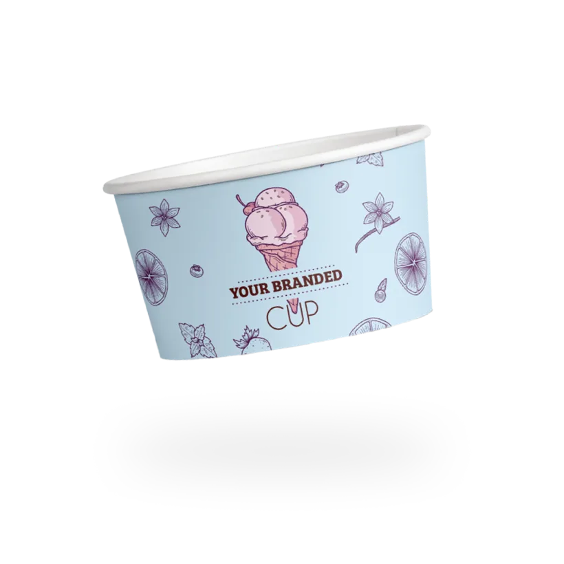 Custom-printed branded paper ice cream tub
