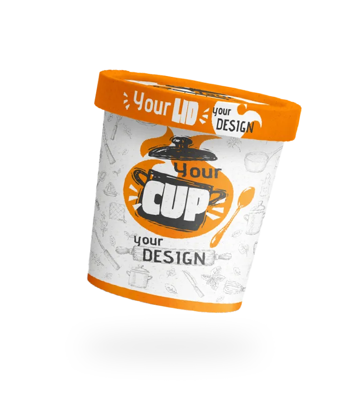 Custom-printed branded paper soup cup