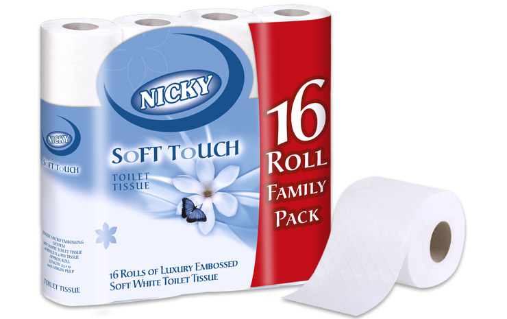 Nicky Soft touch Toilet Roll - 16 Pack Nicky Soft touch Toilet Roll - 16 Pack