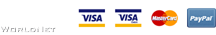 payment logos - WorldPay | Visa | Visa Debit | Master Card | PayPal