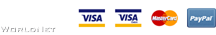 payment logos - WorldPay | Visa | Visa Debit | Master Card | PayPal